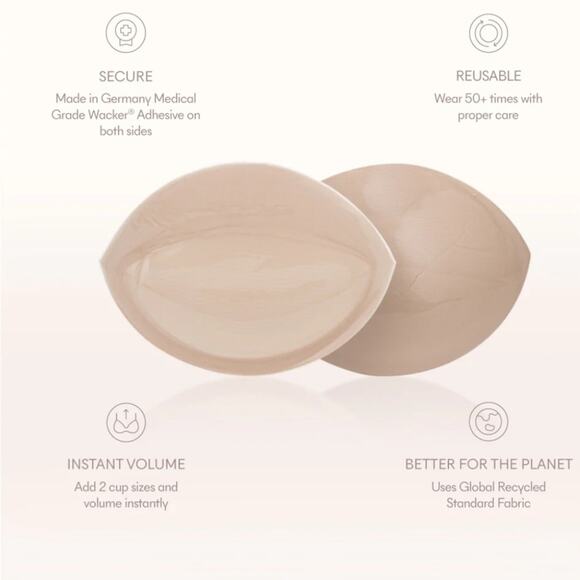 NOOD Double Up Demi Push Up Pads NIB Soft Tan C/D - Picture 7 of 9